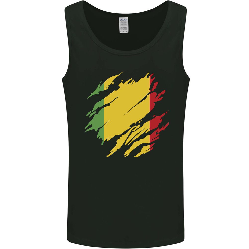 Torn Mali Flag Malian Day Football Mens Vest Tank Top