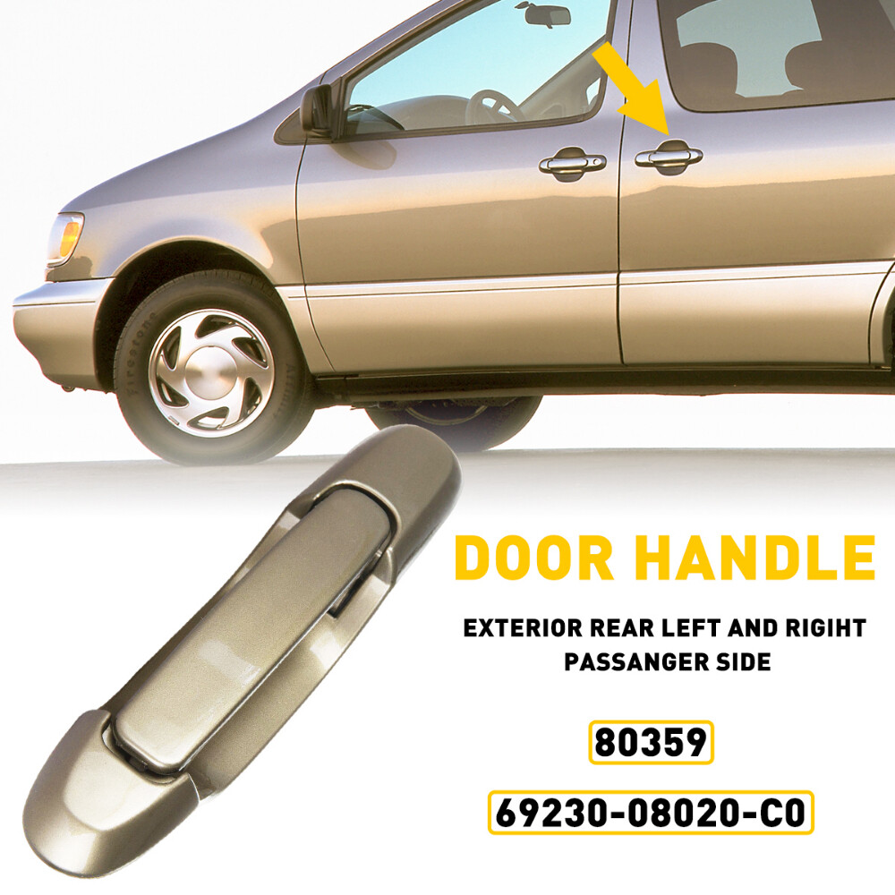 1/2Set Gold Sliding Outside Door Handle For Toyota 1998-2003 Sienna Rear 69230-0