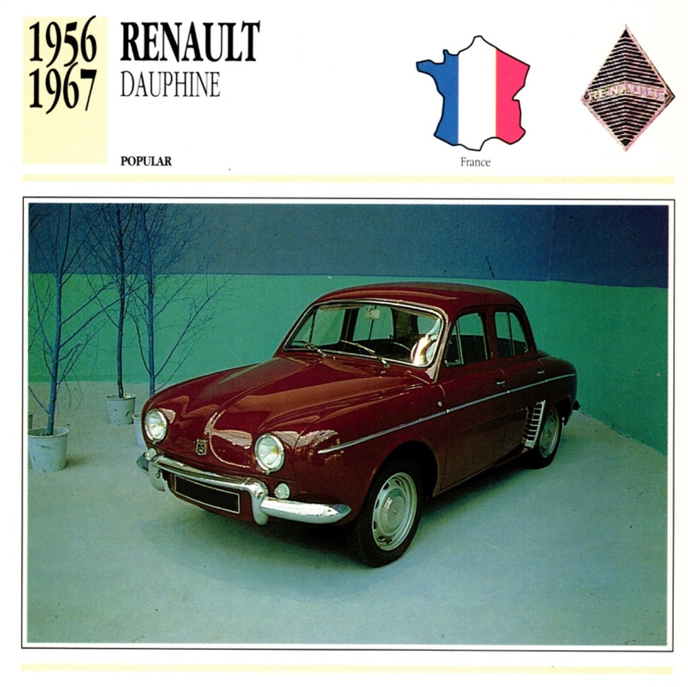 Vintage Renault Dauphine Collectors Club Membership Card