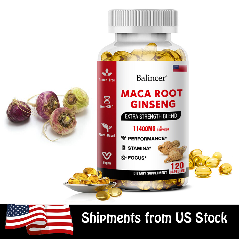 Maca Root Ginseng Blend, Acting Male Performance Enhancement Endurance 120 Caps