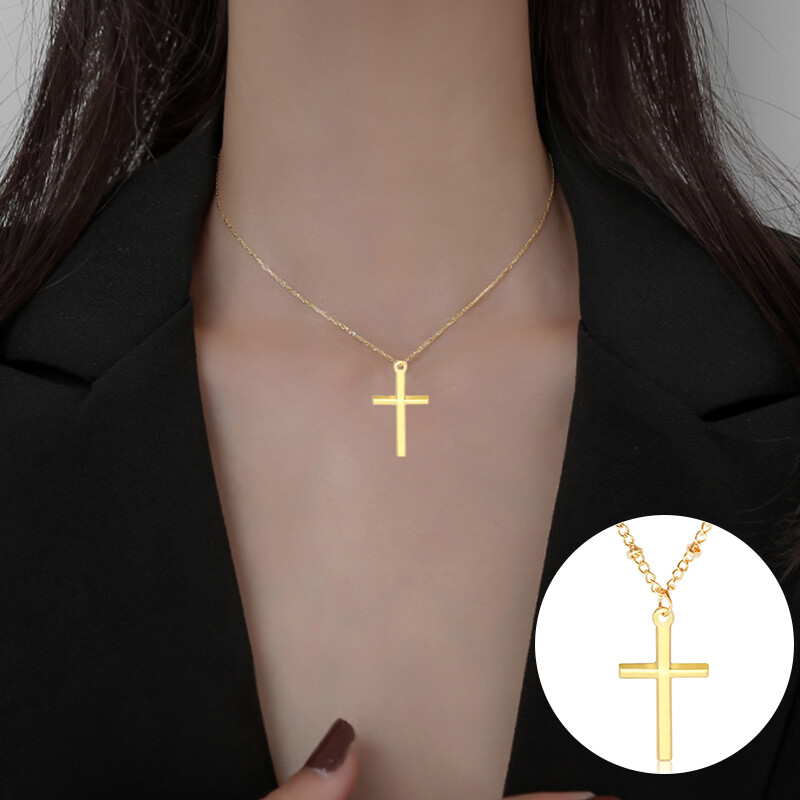 Charm Cross Pendant Necklaces Sliver Gold Chain Fashion Jewelry Gifts Unisex