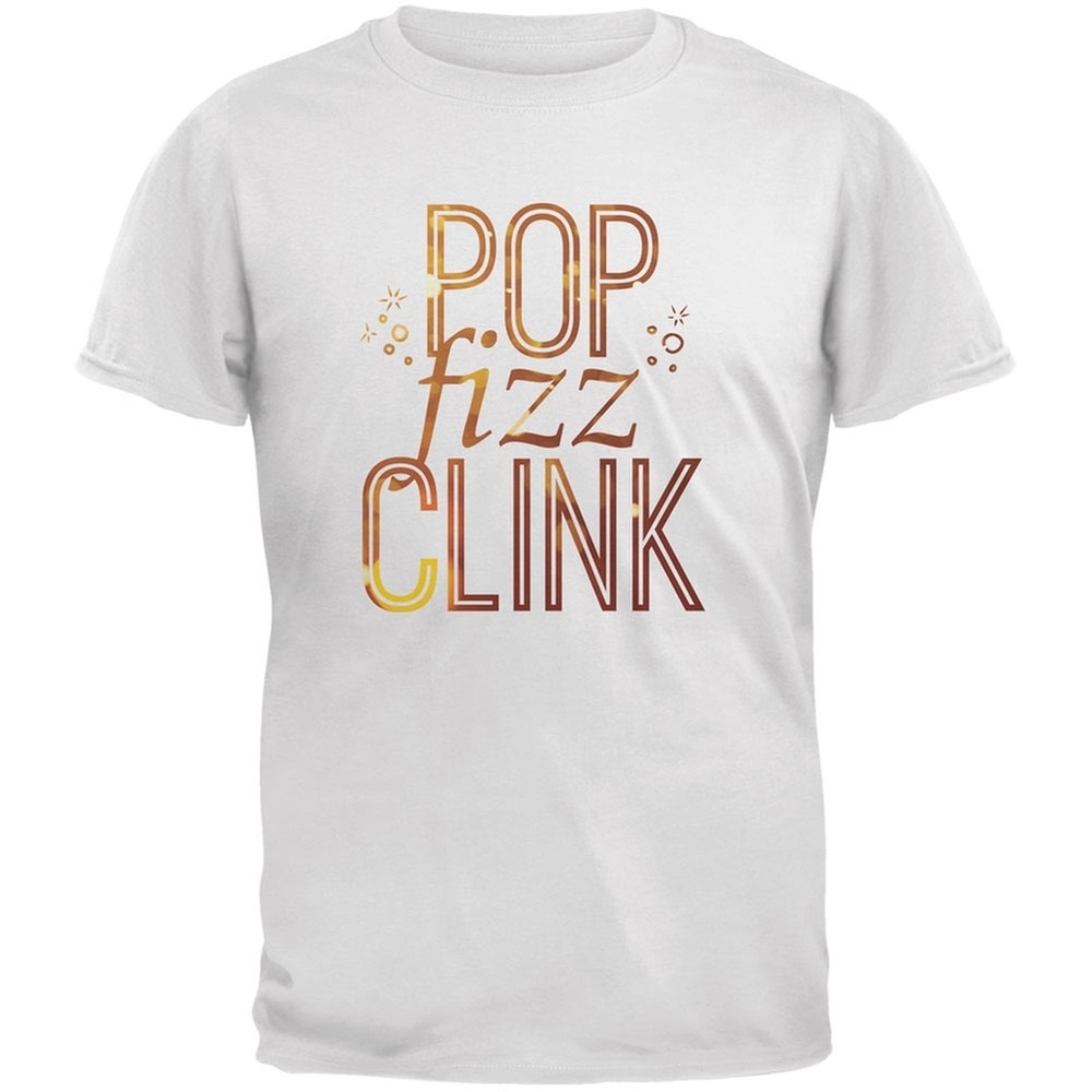 New Years Pop Fizz Clink White Adult T-Shirt-image