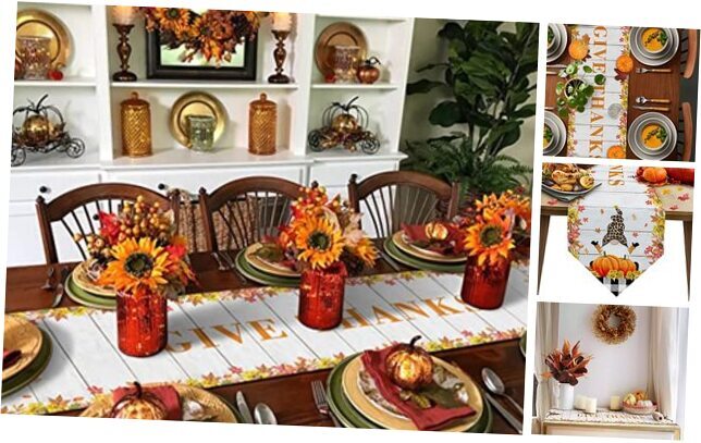 Thanksgiving Table Runner 120 inches Long 13 x 120 inches Thanksgivinghrd1385