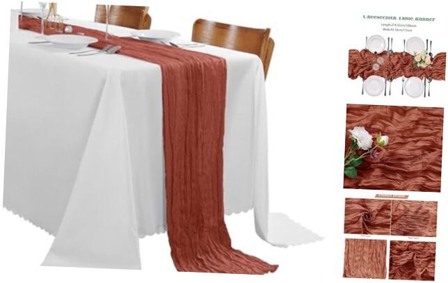 Pack Cheesecloth Table Runner 9FT Rustic Sheer Table Runners 15 Terracotta