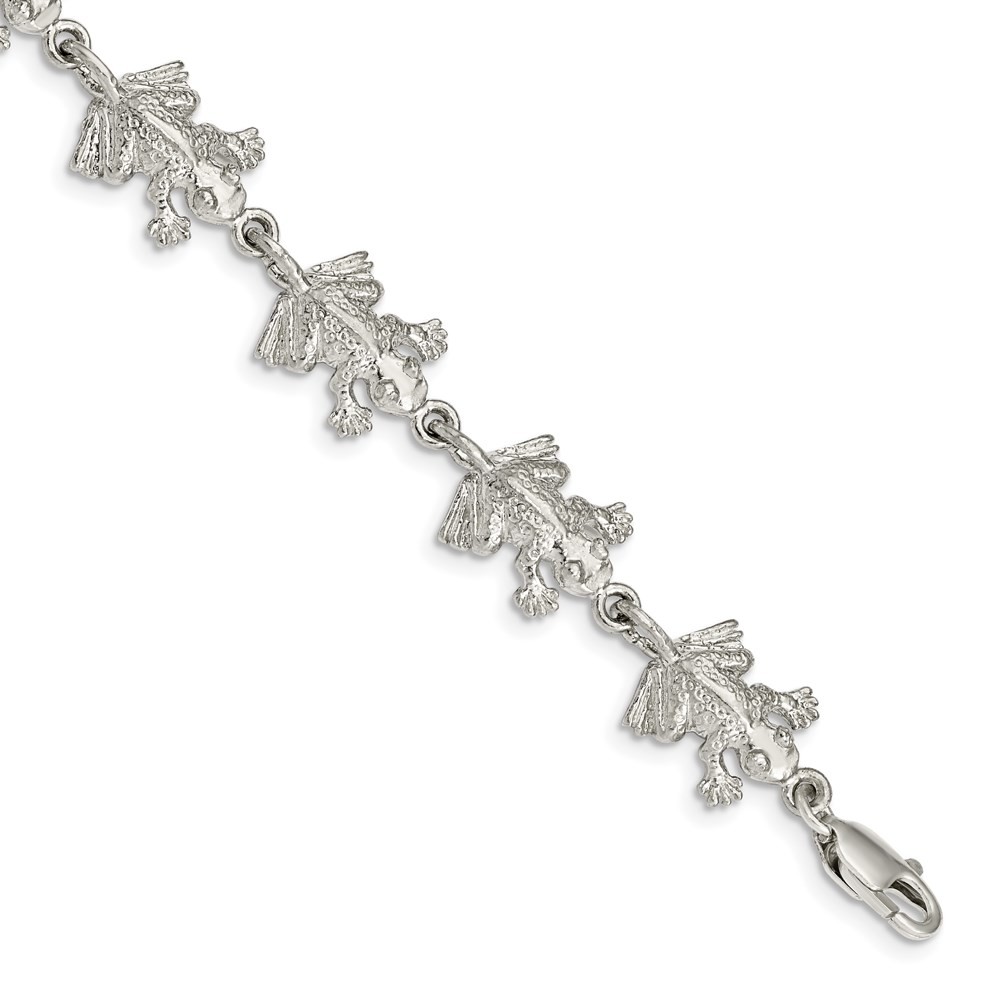925 Sterling Silver Frogs Bracelet 7
