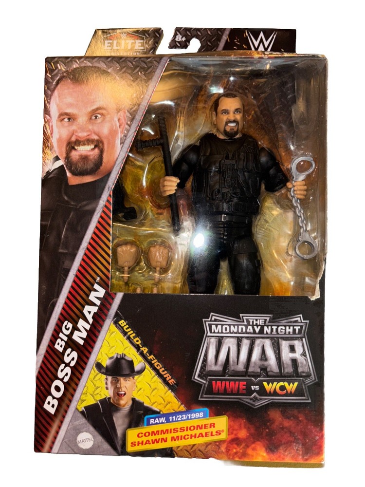 WWE Elite Monday Night War 4 BIG BOSS MAN Commissioner Shawn Michaels BAF Figure