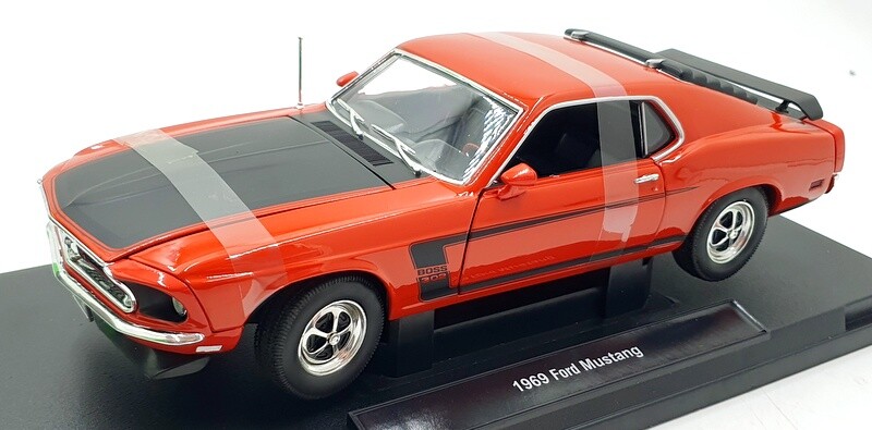 Welly 1/18 Scale Diecast 12516W - 1969 Ford Mustang Boss - Red/Black
