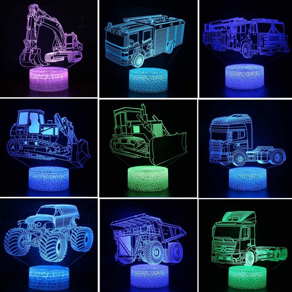 LED 3D Truck Touch Lamp USB-Powered Multicolor Modern Desk Decor