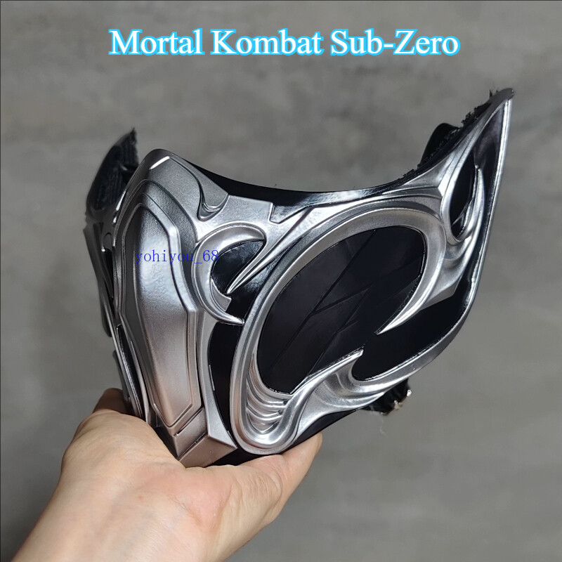 Sub-Zero Half-Face Mask Mortal Kombat Cosplay Prop FRP Cool Gift