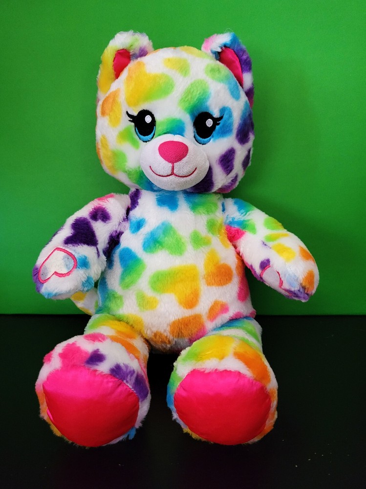 Build A Bear Lisa Frank Leopard Cheetah Cat Rainbow Plush Stuffed Animal BAB