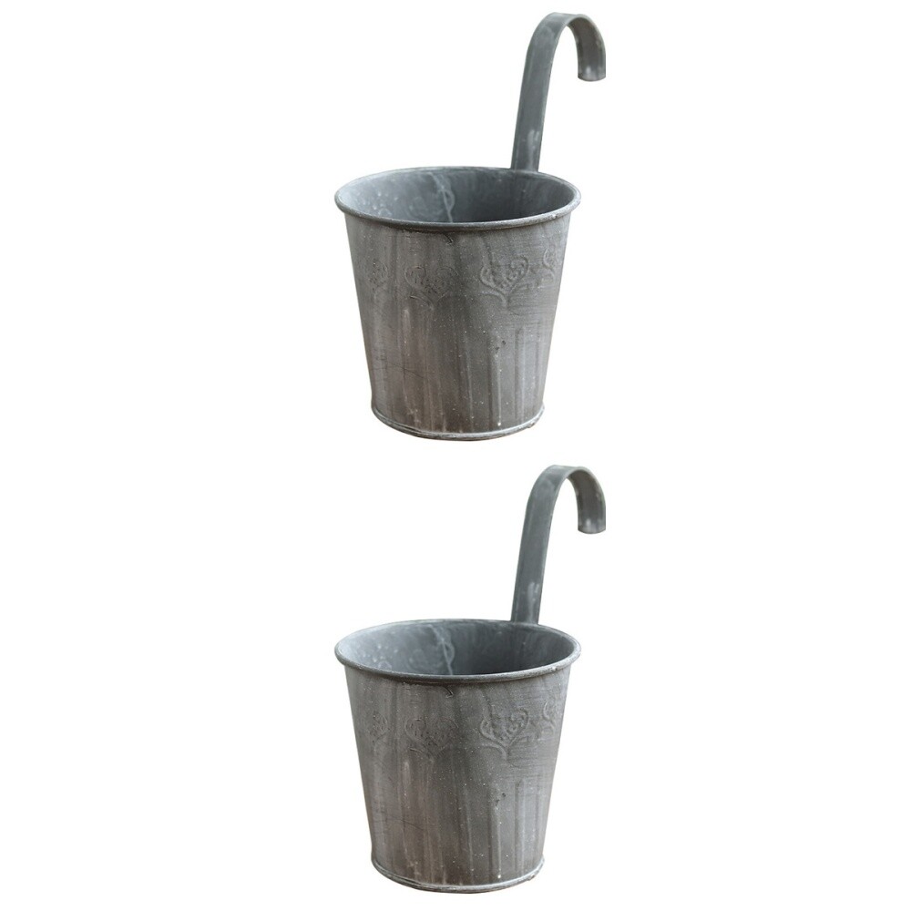 4 Pcs Balcony Planter Railing Flower Pot Holder Country Primitive Flower Jug