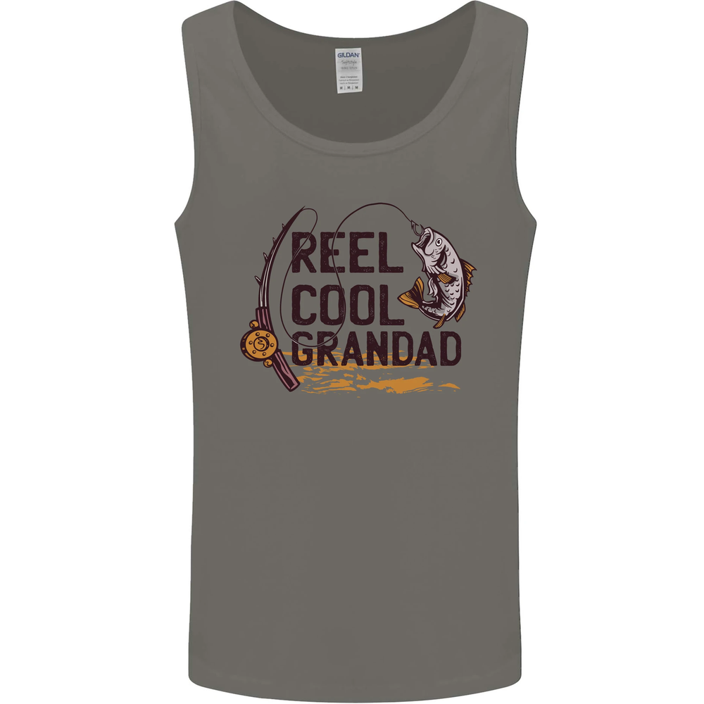 Reel Cool Grandad Funny Fishing Fisherman Mens Vest Tank Top