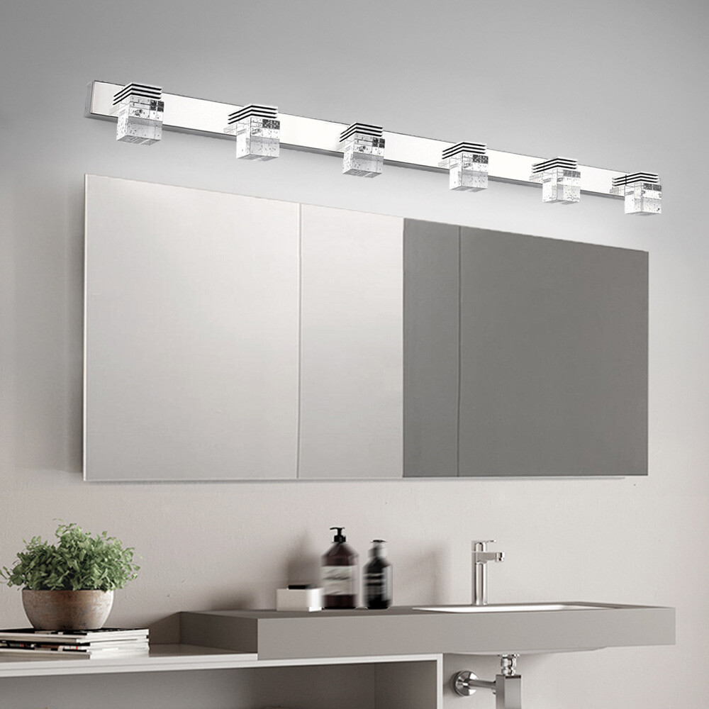 Modern 6-Head LED Crystal Wall Lamp for Bathroom Vanity Mirror Lighting