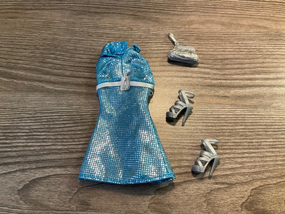 Mattel Barbie Doll Clothes Multicolor Dress Shoes Purse Outfit Lot