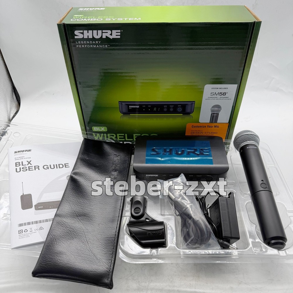 New BLX24/SM58 Wireless System with SM58 Handheld Vocal Microphone w/box US