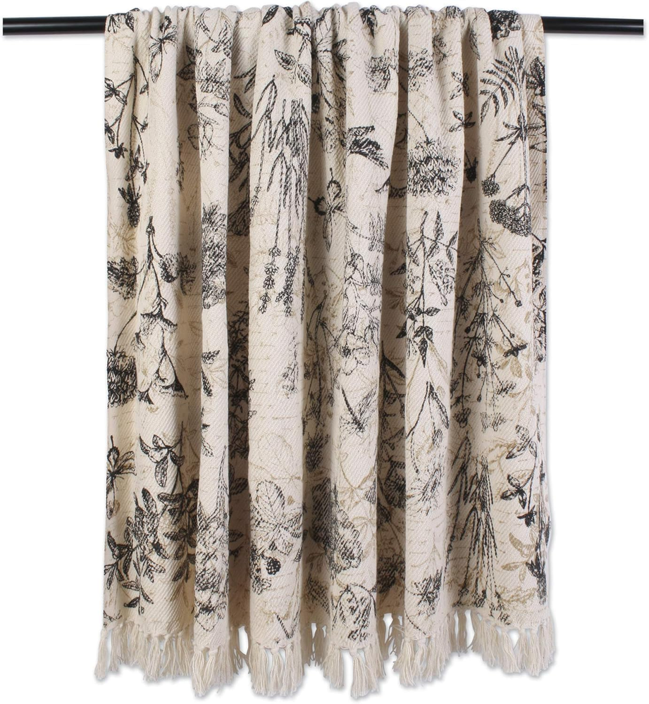 French Country Printed Woven Throw, 50X60, Botanical