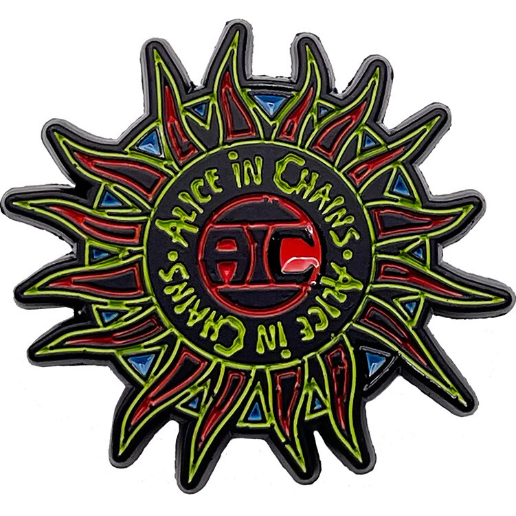 Alice In Chains Sun Logo Enamel Lapel Pin Badge NEW
