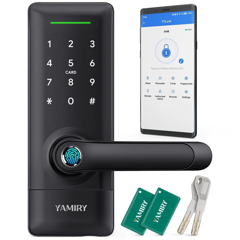 Smart Biometric Fingerprint Door Lock with Keyless Entry & App Control - 6 Secure Access Methods