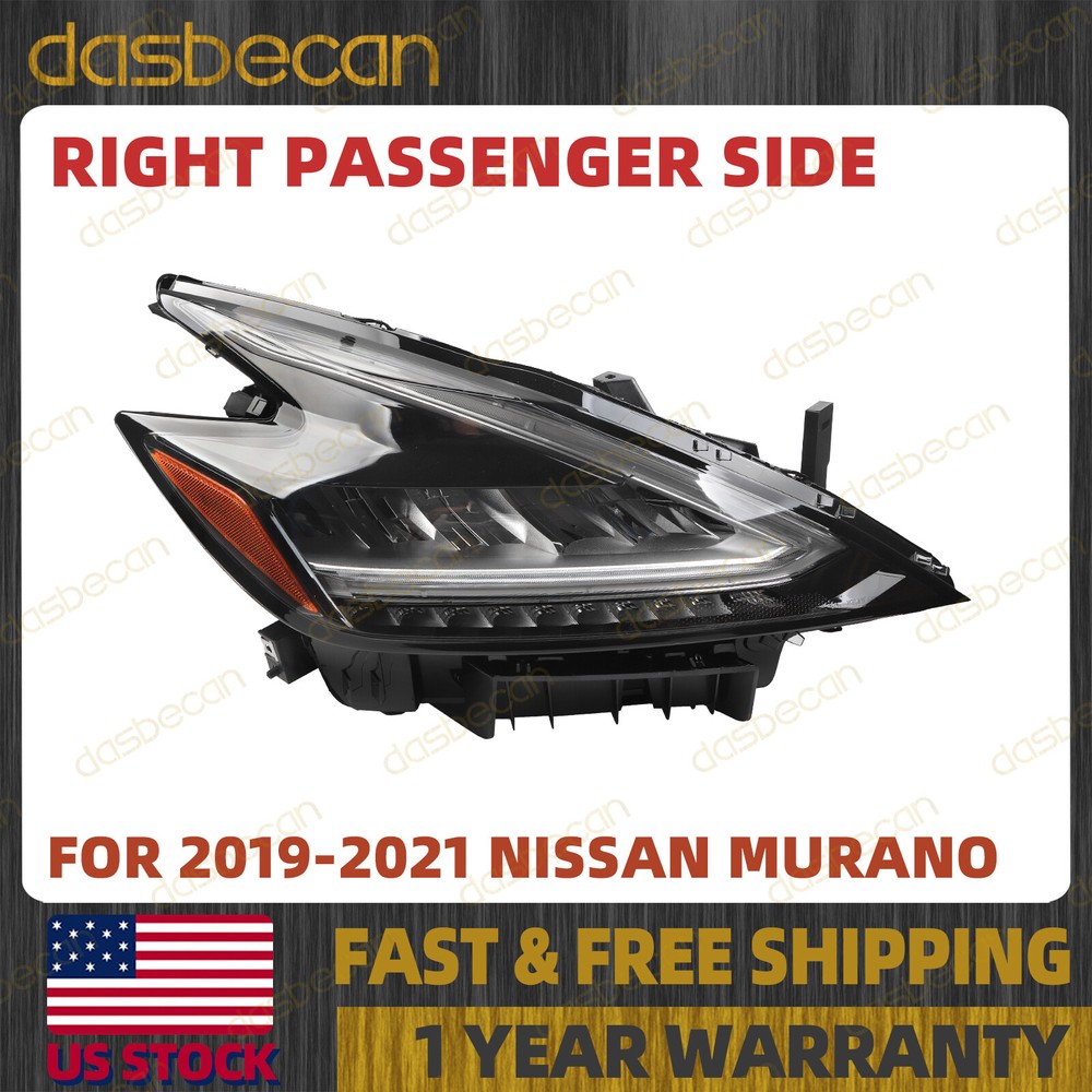 2019-2021 Nissan Murano Right Passenger LED Headlight 260109UF0D