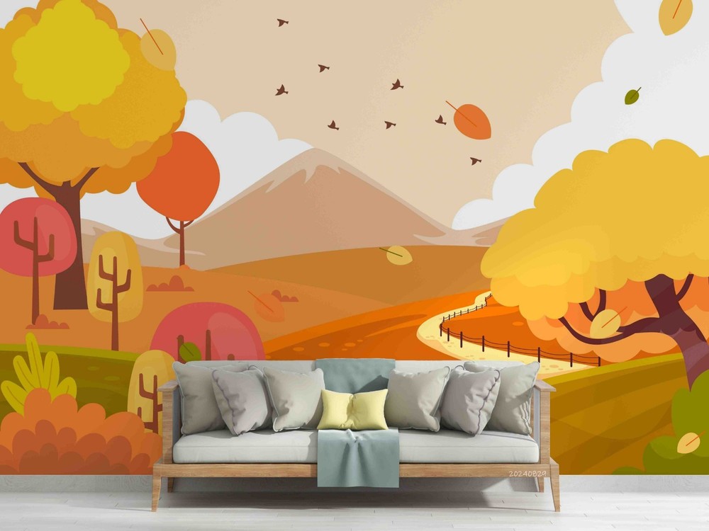 3D Autumn Landscape Illustration Wall Murals Wallpaper Murals Wall Sticker 12
