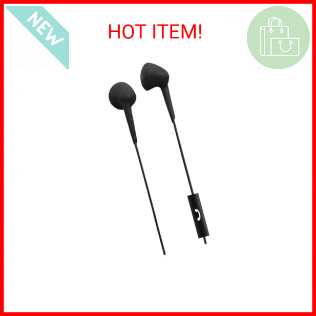 Maxell 191569 Earbuds w/ Mic, Soft Comfort Fit, Black