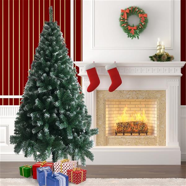 6FT White PVC Christmas Tree with Iron Leg and 650 Branches for Sale-image