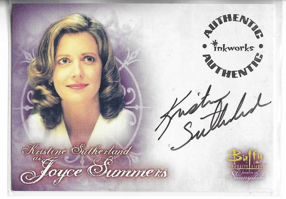 BUFFY Women of Sunnydale A4 KRISTINE SUTHERLAND as JOYCE SUMMERS AUTOGRAPH CARD