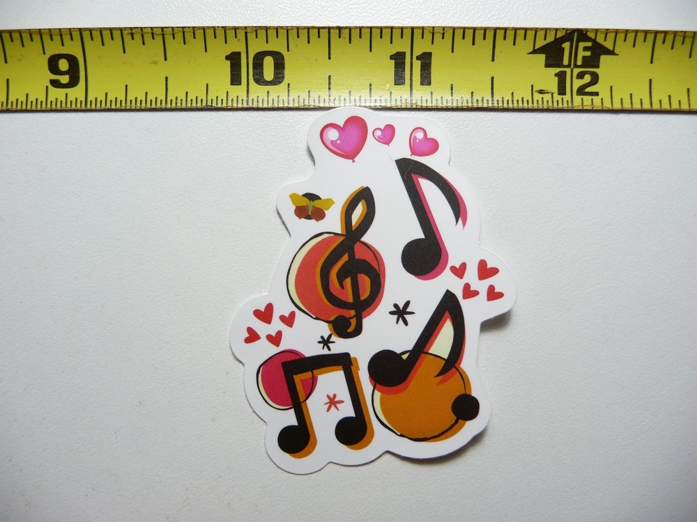 Heart Music Notes Sound Sticker Decal for Musicians & Bands