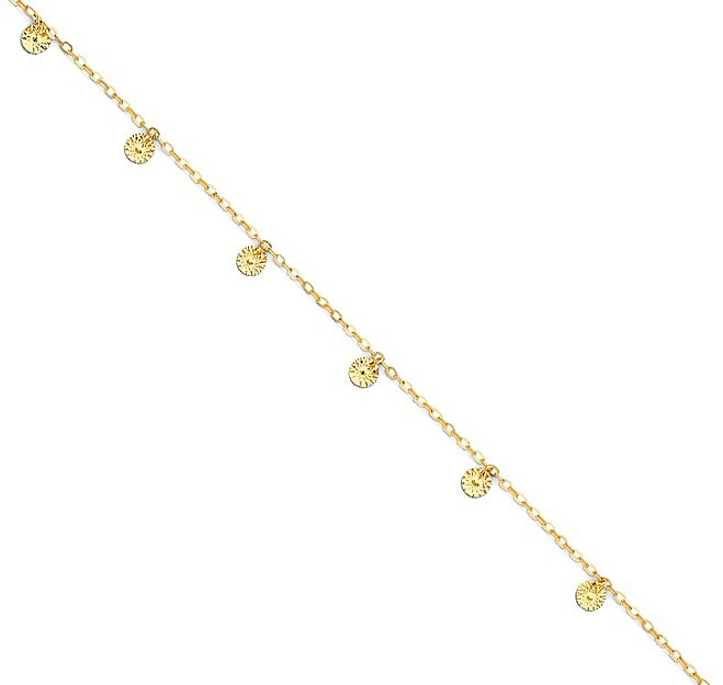 NEW 14K YELLOW GOLD CLASSIC LIGHT ANKLET