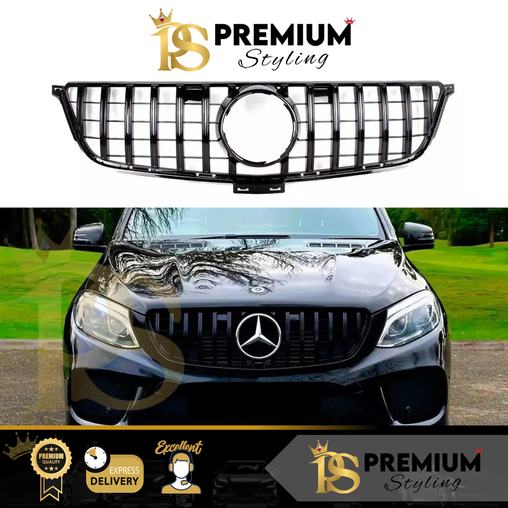 Mercedes GLE Class W166 Gloss Black Front PANAMERICANA GT GTR Grille Grill 15-19