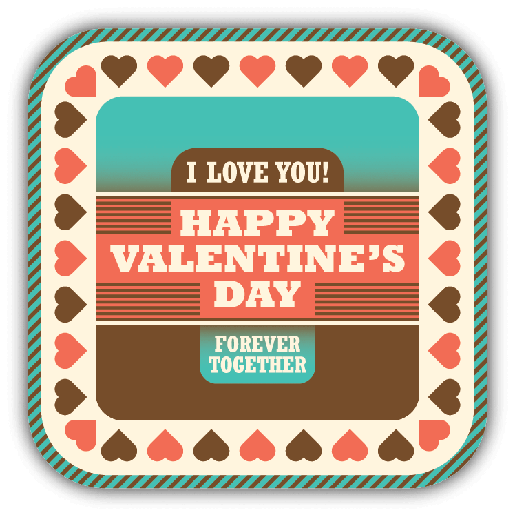 Happy Valentine's Day I Love You Forever Together Car Bumper Sticker Decal