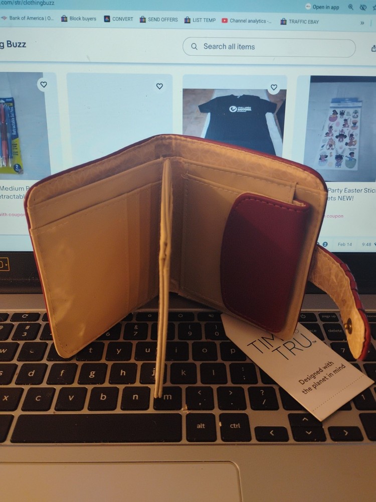 Women’s Red Bi-Fold Wallet by Time & Tru – Brand New