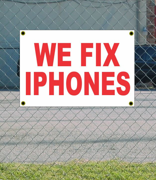 2x3 We Fix iPhones Red & White Banner Sign New Discount Free Shipping
