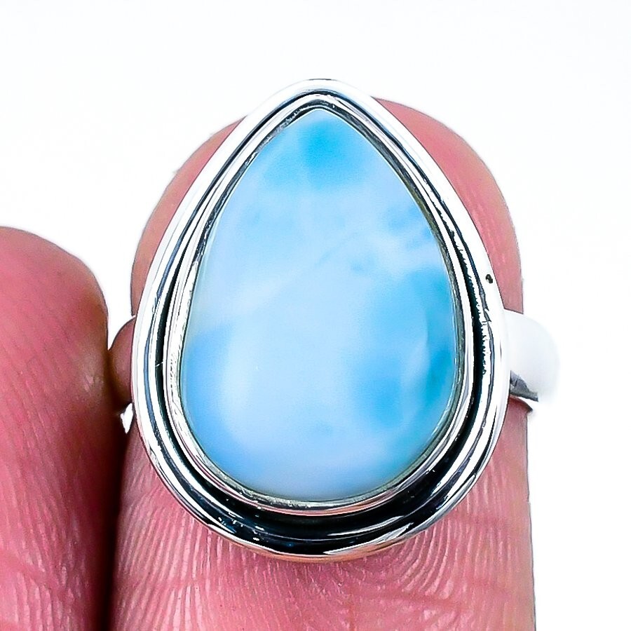 Thanks Giving Day Deal Republic Larimar Stone Band Sister Ring Size 6 925 Silver
