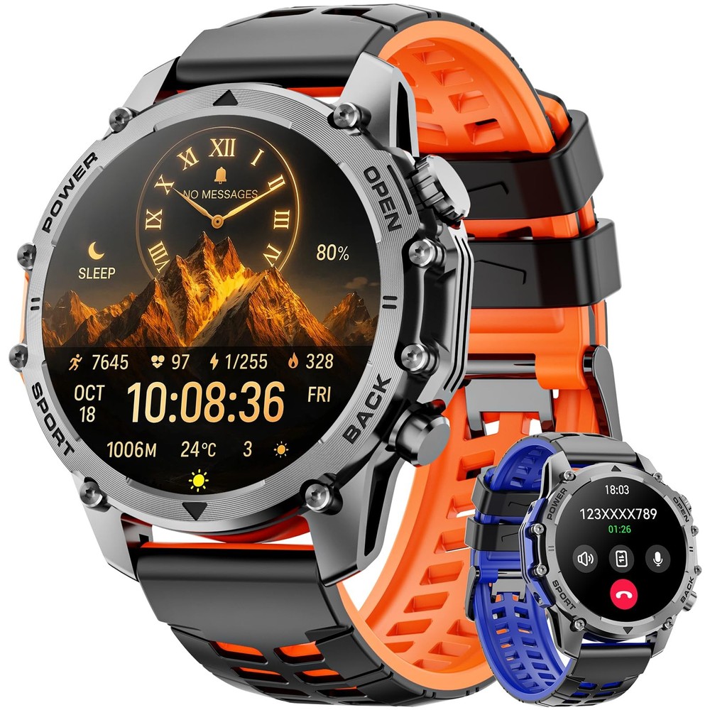 Military Smart Watch for Men Women with Calls 1.52 Inch Android iOS Compatible