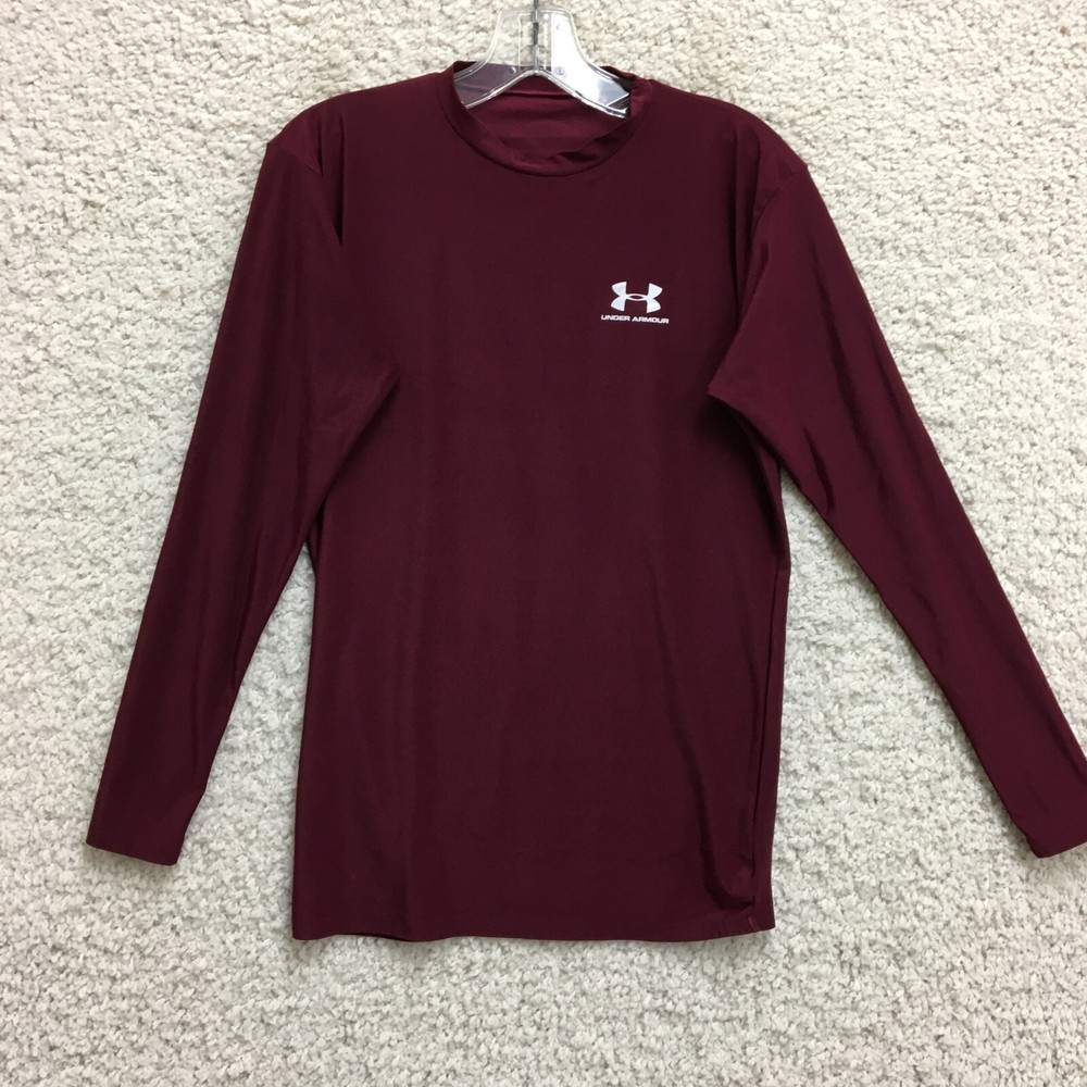 Under Armour Men XL Red Compression Long Sleeve Stretch Shirt
