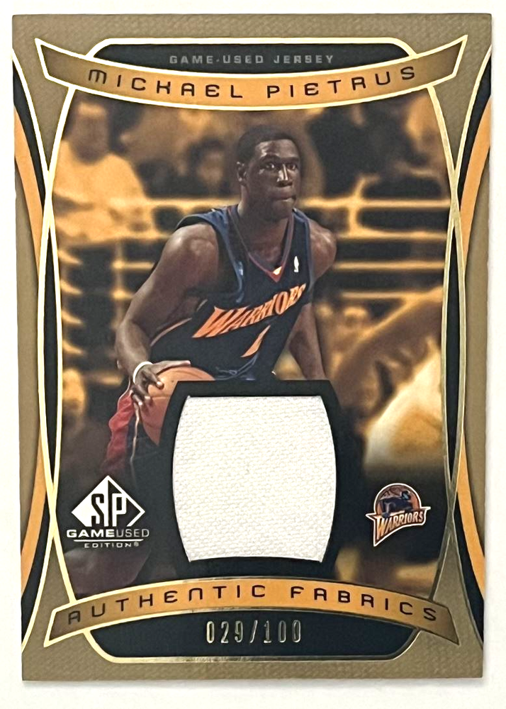 2004 SP Game Used Authentic Fabrics Gold #AF-MP Mickael Pietrus Warriors