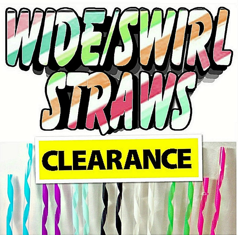 5 Reusable Wide Swirl Straws - Clearance Sale-image