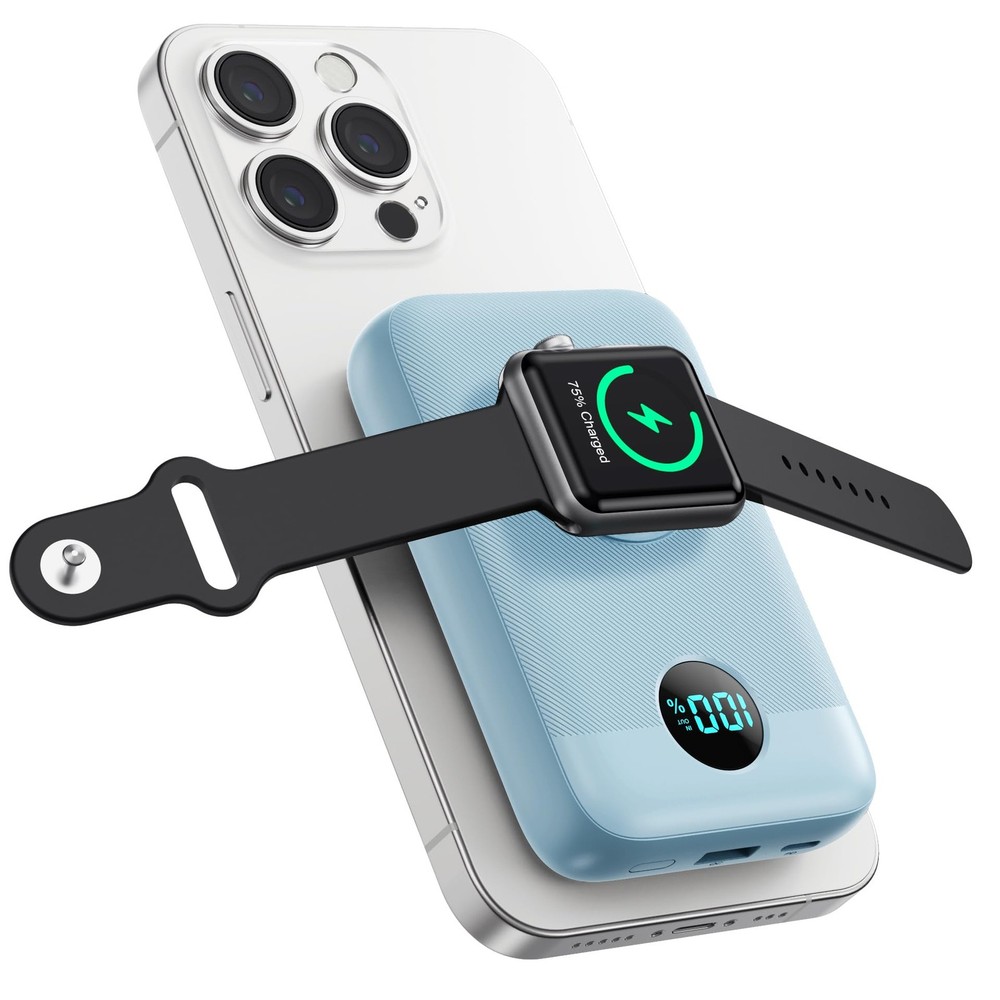 10800mAh 4-in-1 Magnetic Wireless Power Bank with iWatch Charger