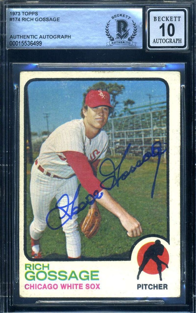 Rich Goose Gossage Gem Mint 10 Beckett BAS Signed 1973 Topps Rookie Autograph