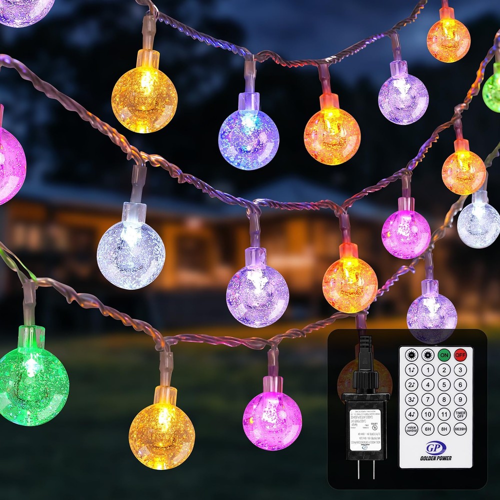 56FT 100-LED Outdoor String Lights with Remote and Voice Control for Patio