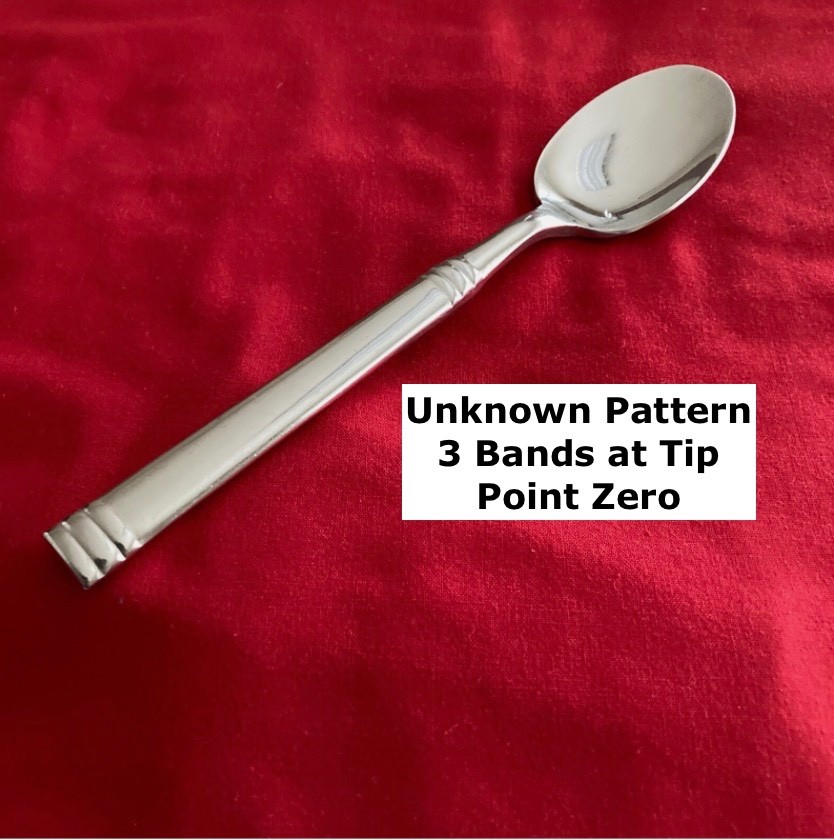 Point Zero Unknown Pattern 3-Band Soup Spoon 8 Inch Stainless Steel Flatware