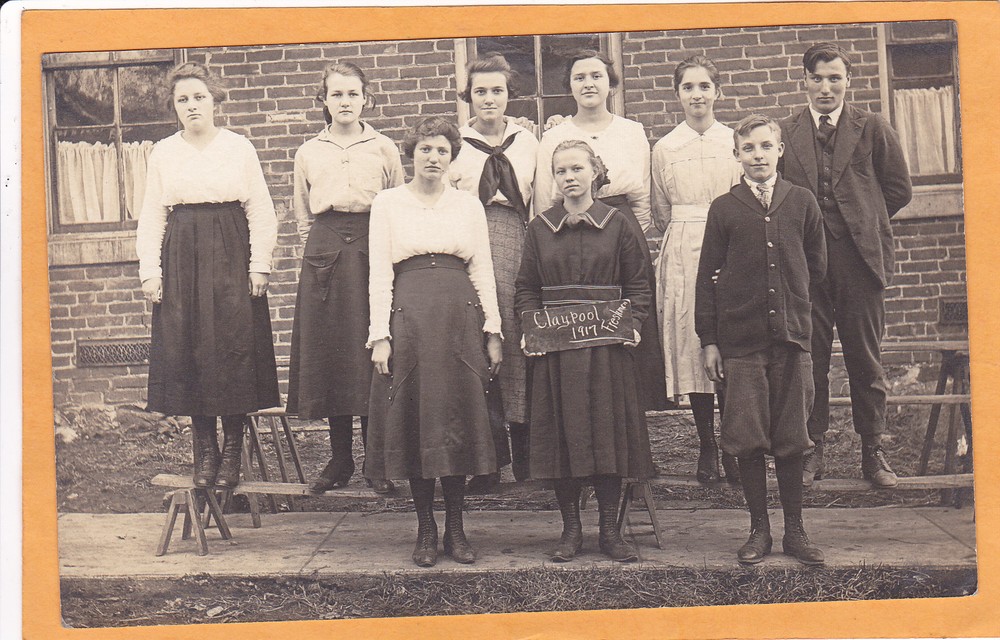 Real Photo Postcard - Claypool School Freshmen 1917