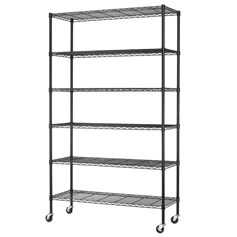 BestMassage 6 Tire Wire Shelving Unit 72x48x18 NSF Storage Shelves Large Heavy Duty