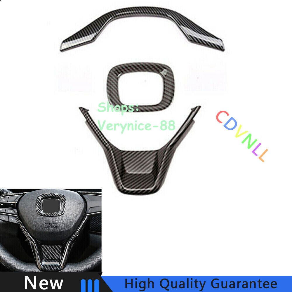 For Honda Accord 10th 2018-2022 Carbon Fiber Car Steering Wheel Decor Cover Trim