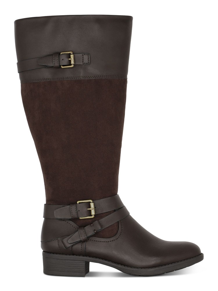 STYLE & COMPANY Womens Brown Padded Ashliie Round Toe Block Heel Riding Boot 5 M