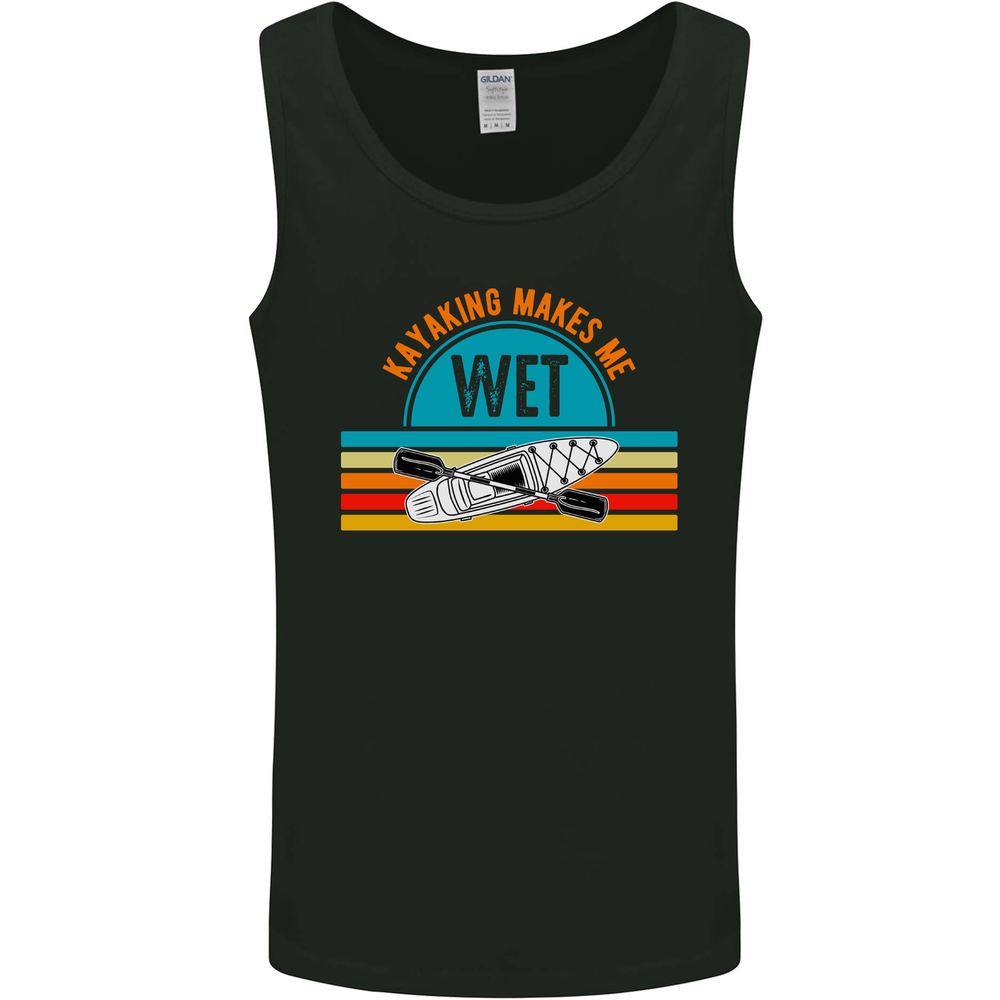 Kayaking Makes Me Wet Funny Kayak Canoe Mens Vest Tank Top