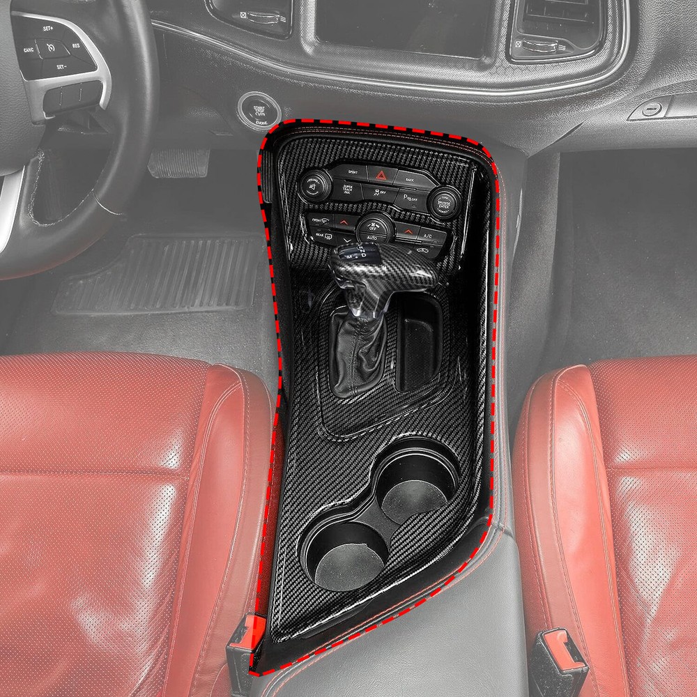 5Pcs Car Console Gear Shift Panel Handle Cover Full Kit for Dodge Challenger 15+