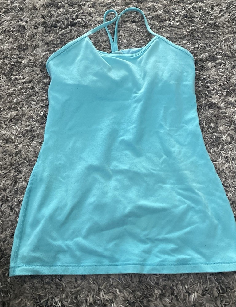 Lululemon Racerback Stretch Sleeveless Athletic Tank Top Light Blue Women’s 12