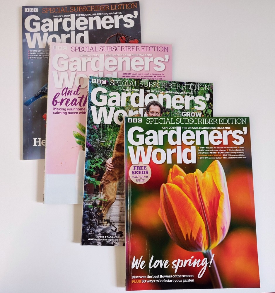 4 x Gardeners' World Magazines 2019 Winter Bundle - January to April 2019